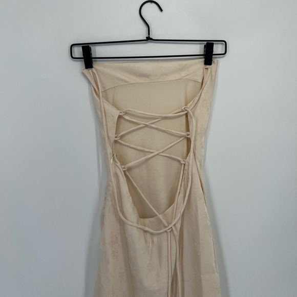 Princess Polly Esti Satin Cowl Neck Floral Open Back Maxi Dress In Champagne - Picture 5 of 12